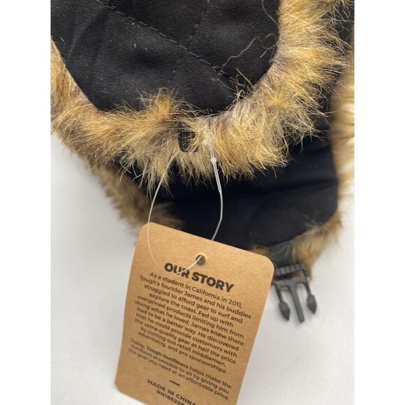 Tough Outfitters The Yukon Trapper Hat Black Faux Fur-Lined New - Picture 3 of 8